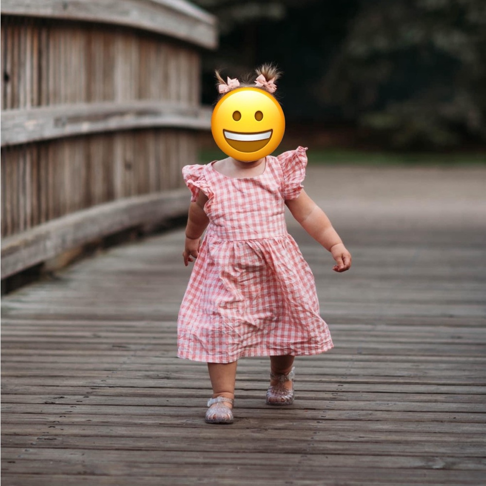 Pink gingham dress